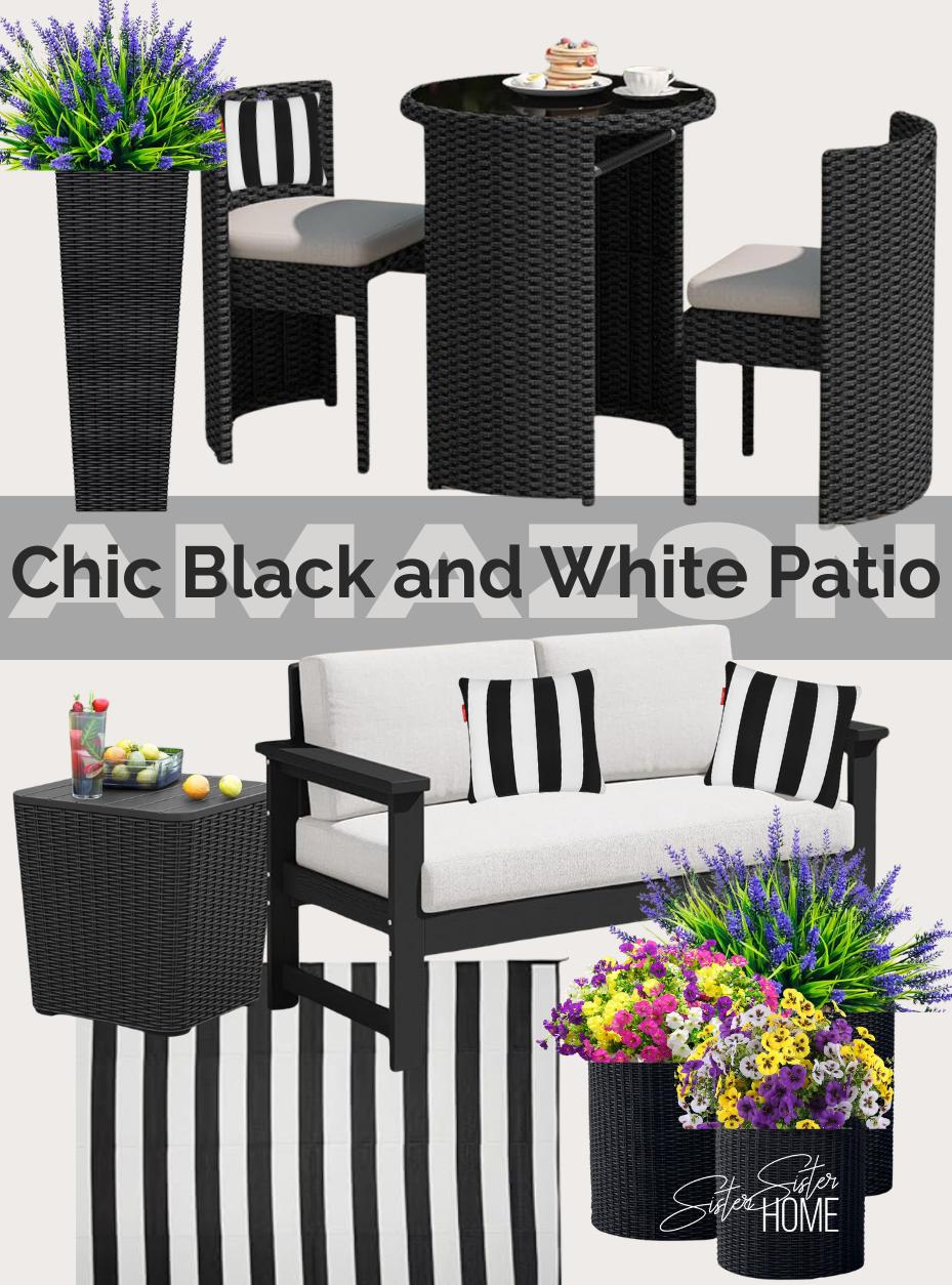 Amazon:  Chic Black and White Patio