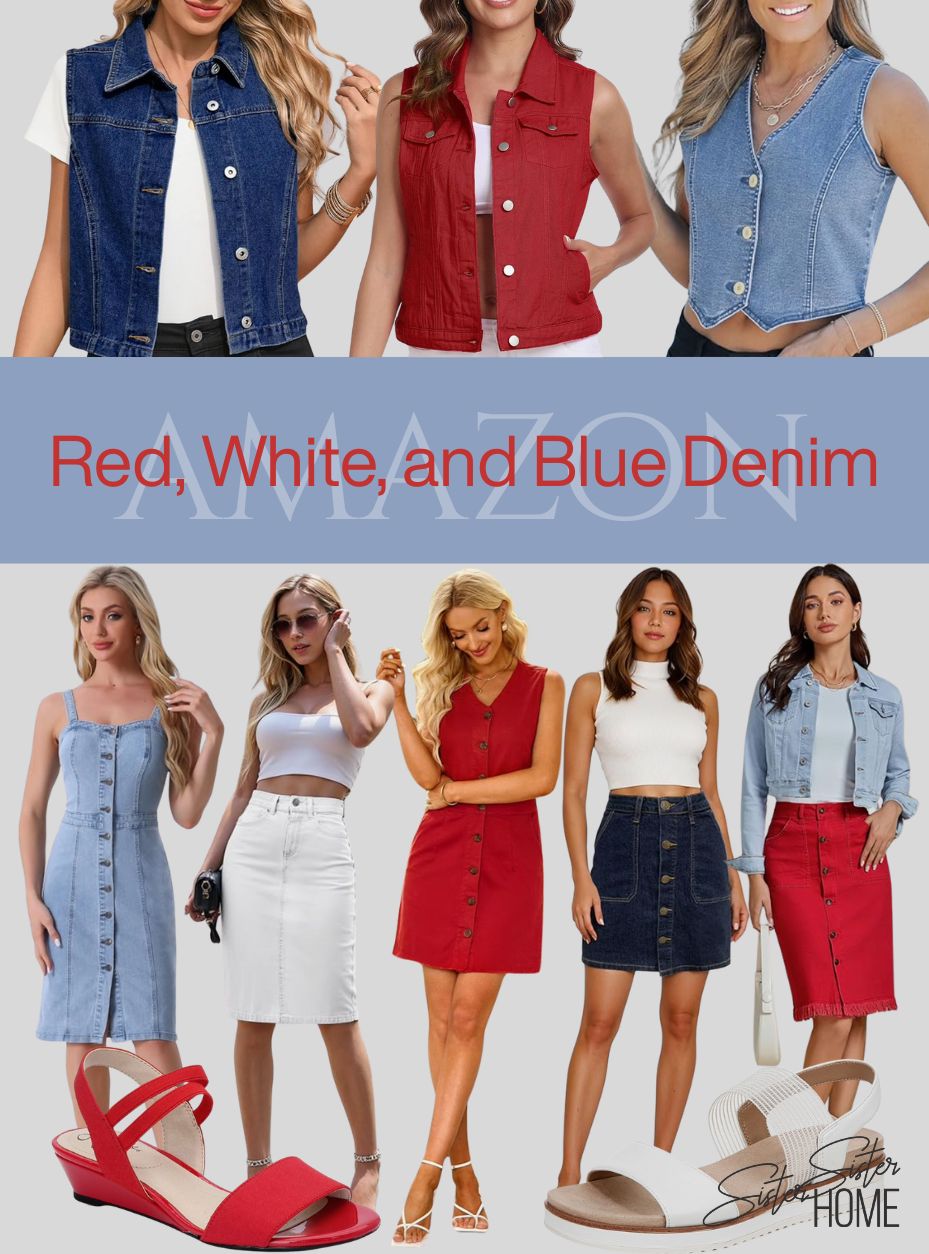 Amazon:  Red White and Blue Denim