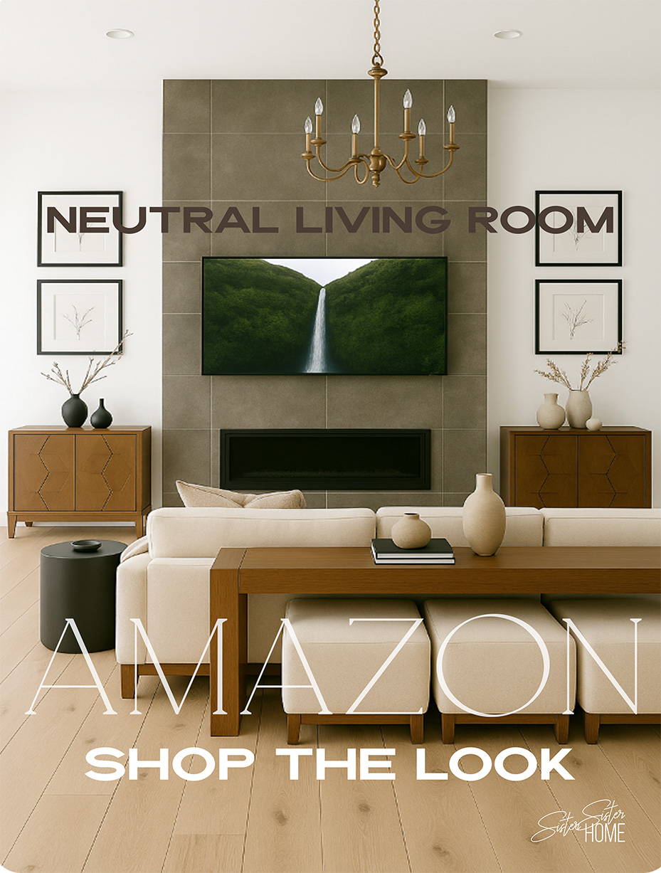 Shop this Amazon neutral living room featuring warm wood tones, boucle textures, and modern organic styling for a cozy, elevated space.