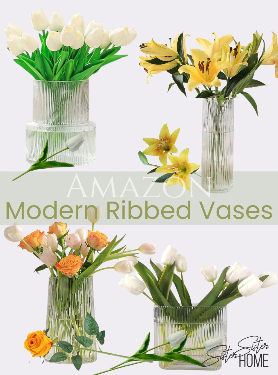 Amazon:  Modern Ribbed Vases