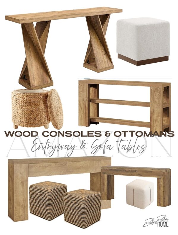 Wood Console Tables & Ottomans II