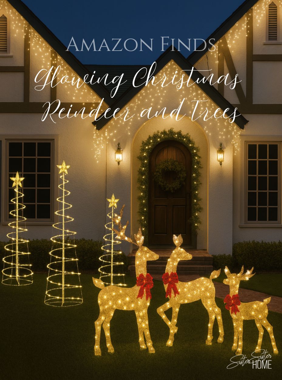 Glowing Christmas Reindeer and Trees