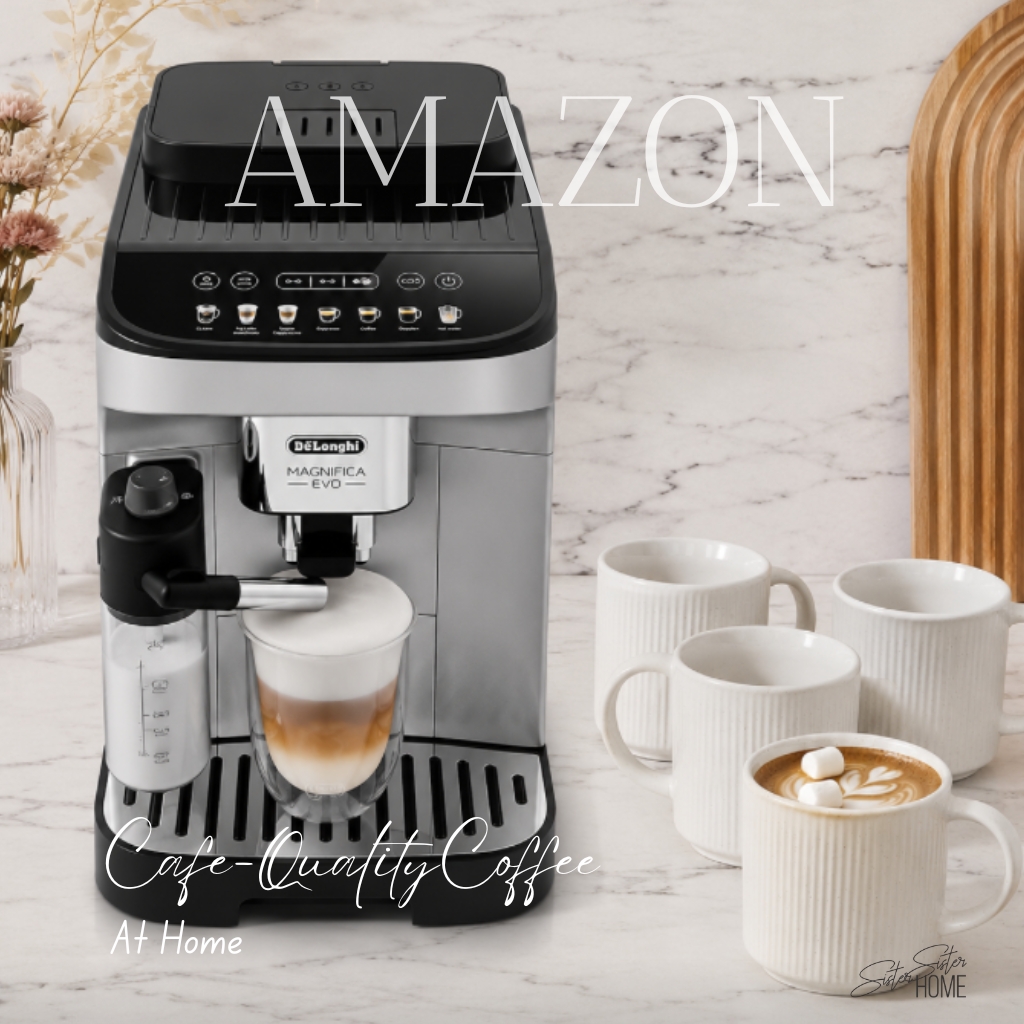 DeLonghi automatic espresso machine with coffee grinder